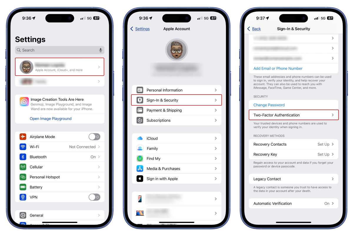 iOS 18 2fa two factor authentication