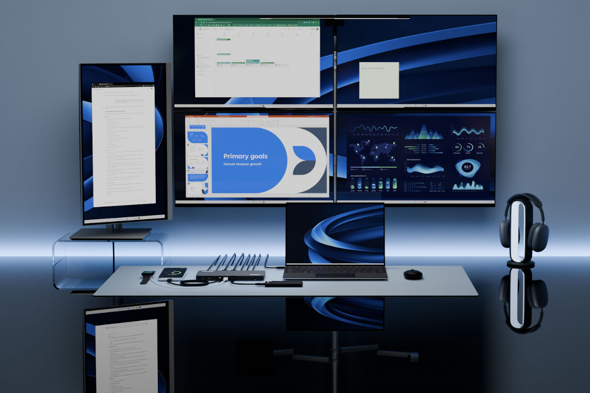 Plugable 5 Display USB-C Dock (UD-7400PD) &ndash; five 4K displays at 60Hz