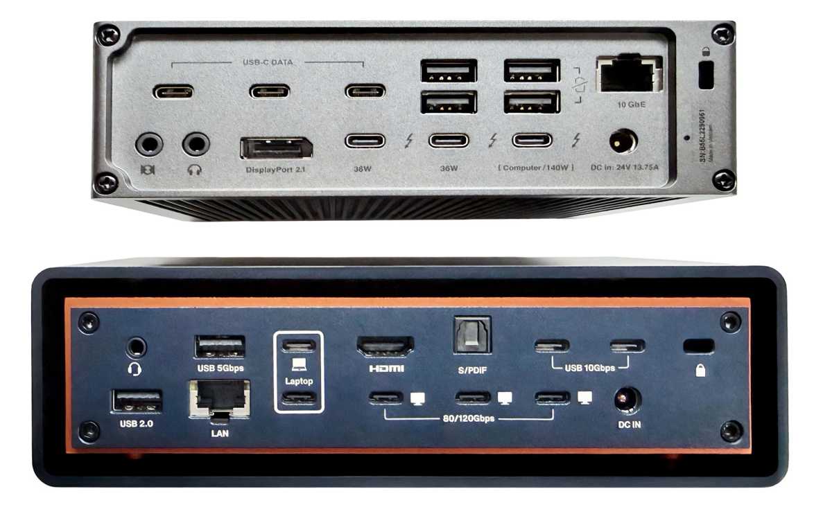 CalDIgit TS5 Plus vs iVanky FusionDock Max 2 front ports back
