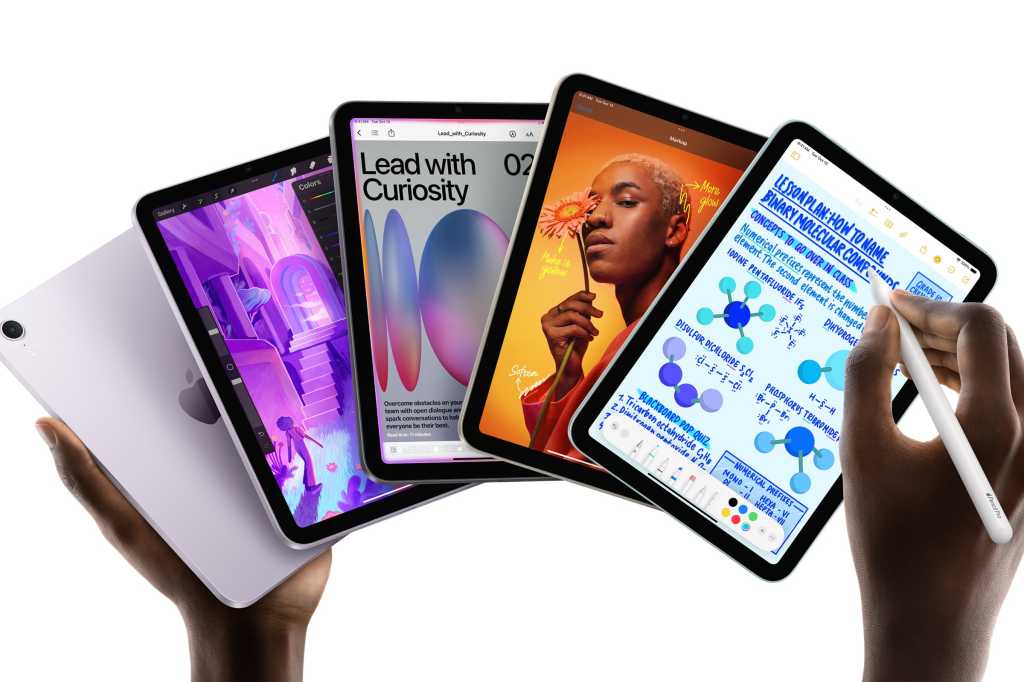 iPad mini fanned out with Apple Pencil