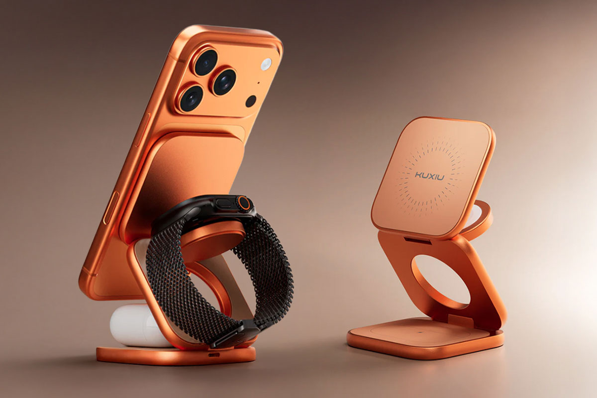 Kuxiu X40 Turbo 25W Wireless Charging Station &ndash; Smallest 3-in-1 Apple Watch charger stand