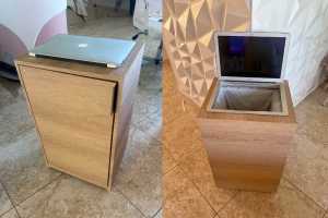 This guy turned his old MacBook into a trash can, and it can be yours for just $450