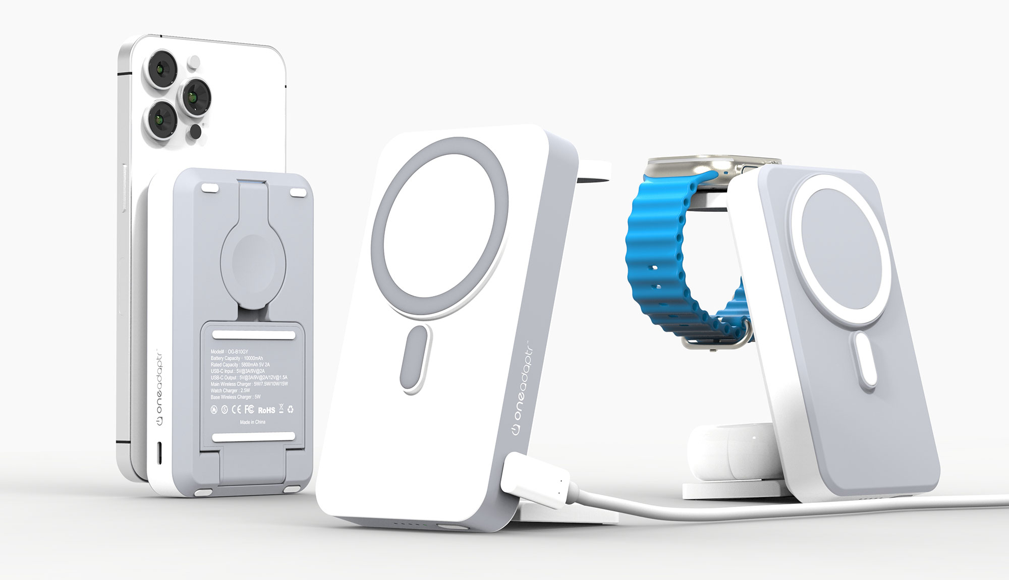 OneAdaptr OneGo &ndash; 3-in-1 travel charger and power bank