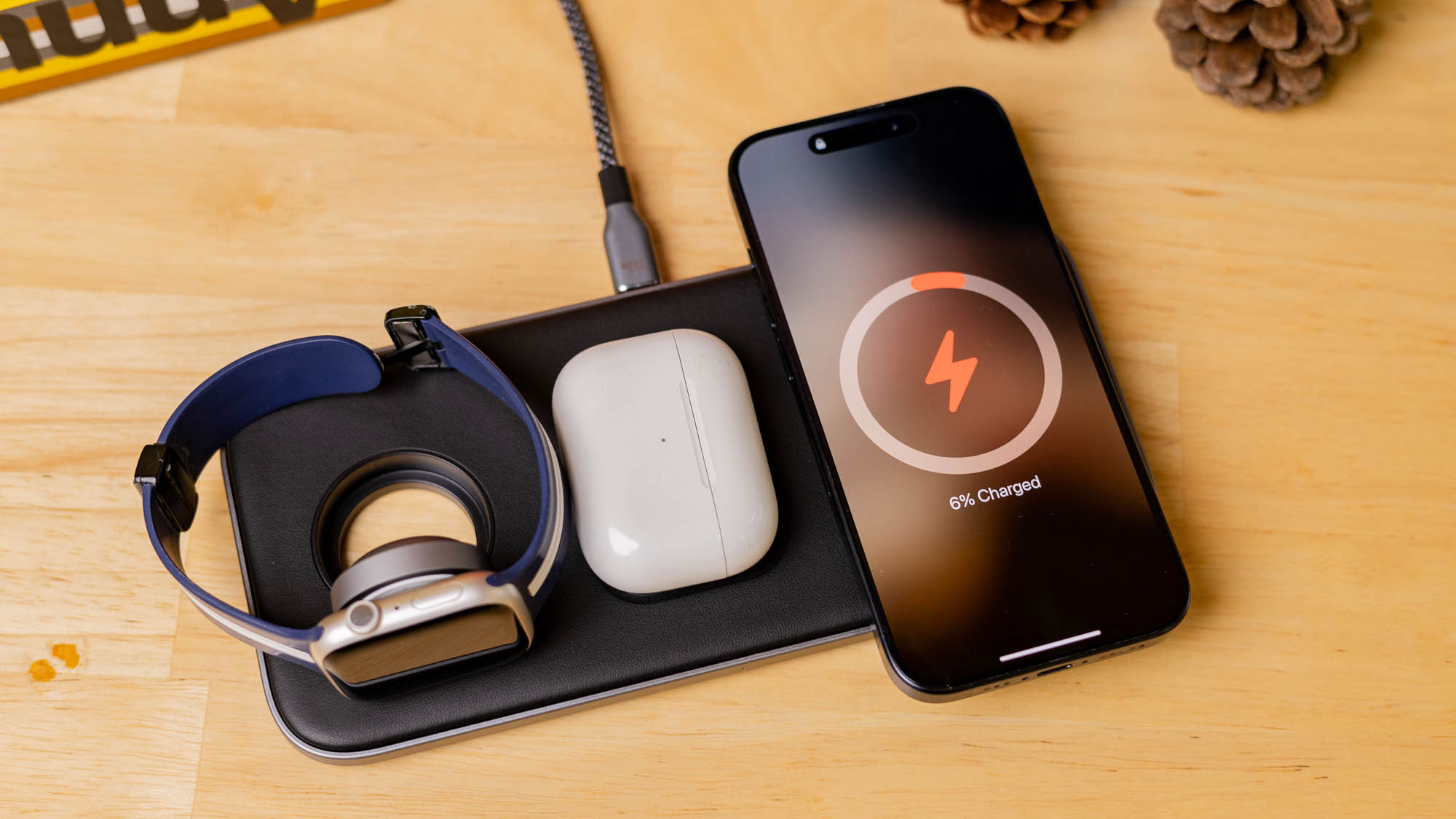 Satechi Qi2 Trio Wireless Charging Pad &ndash; 3-in-1 Qi2 charging pad