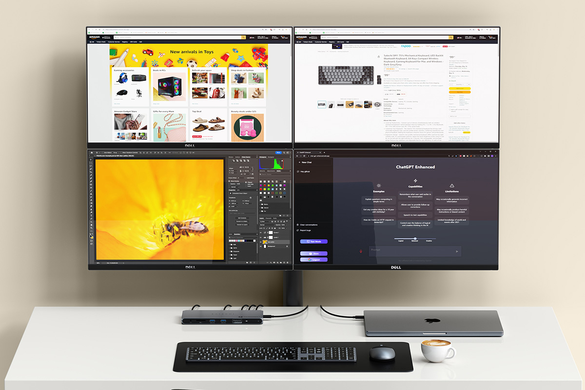 Satechi Thunderbolt 4 Docking Station with DisplayLink &ndash; three 4K displays at 60Hz for M1/M2, four for M3/M4/M5