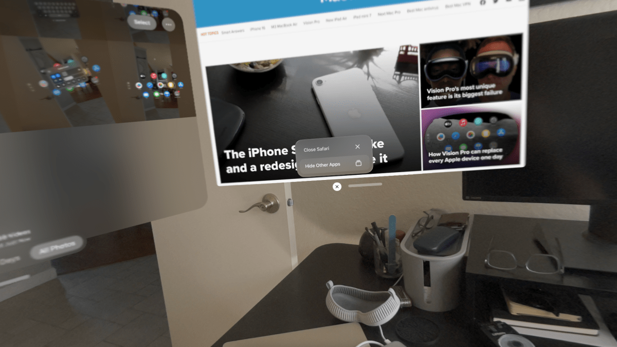 Vision Pro window pin